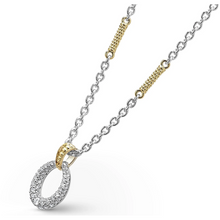 Load image into Gallery viewer, Lagos 18K and Sterling Silver Caviar Lux Oval Drop Station Necklace