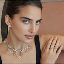 Load image into Gallery viewer, Lagos 18K and Sterling Silver Caviar Lux Oval Drop Station Necklace