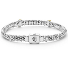 Load image into Gallery viewer, Lagos 18K and Sterling Silver Caviar Lux X-Station Diamond Bracelet