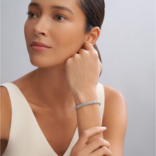 Load image into Gallery viewer, Lagos Sterling Silver Caviar Blue Ceramic 7 Station Bracelet