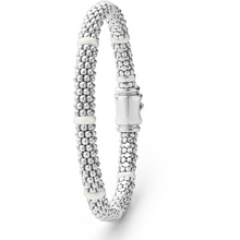 Load image into Gallery viewer, Lagos Sterling Silver Caviar White Ceramic 7 Station Bracelet