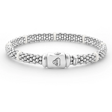 Load image into Gallery viewer, Lagos Sterling Silver Caviar White Ceramic 7 Station Bracelet