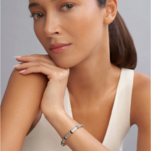 Load image into Gallery viewer, Lagos Sterling Silver & Black Caviar Six Diamond Station Bracelet