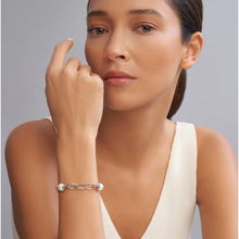 Load image into Gallery viewer, Lagos Sterling Silver Luna Pearl 3 Station Link Bracelet