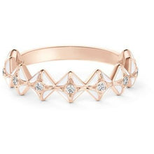 Load image into Gallery viewer, 18K Rose Gold De Beers Forevermark Icon™ White Enamel Nine-Diamond Stacking Ring