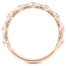Load image into Gallery viewer, 18K Rose Gold De Beers Forevermark Icon™ White Enamel Nine-Diamond Stacking Ring