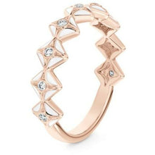Load image into Gallery viewer, 18K Rose Gold De Beers Forevermark Icon™ White Enamel Nine-Diamond Stacking Ring