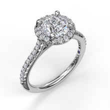Load image into Gallery viewer, Fana 14K White Gold and Diamond Classic Round Halo Engagement Ring