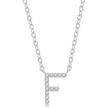 Load image into Gallery viewer, 10K White Gold Diamond Initial Necklace
