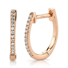 Load image into Gallery viewer, 14K Rose Gold Diamond Huggie Earrings
