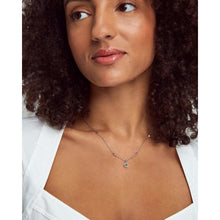 Load image into Gallery viewer, Kendra Scott Nola Short Pendant Necklace in Rhodium Metal with Platinum Drusy