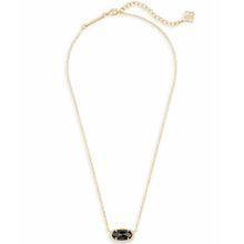 Load image into Gallery viewer, Kendra Scott Elisa Gold Pendant Necklace In Black Opaque Glass