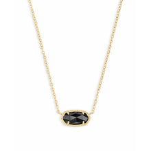 Load image into Gallery viewer, Kendra Scott Elisa Gold Pendant Necklace In Black Opaque Glass