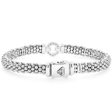 Load image into Gallery viewer, Lagos Sterling Silver Caviar Diamond Enso Circle 6mm Bracelet