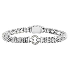 Load image into Gallery viewer, Lagos Sterling Silver Caviar Diamond Enso Circle 6mm Bracelet