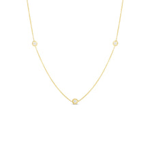 Load image into Gallery viewer, Roberto Coin 18K Yellow Gold 3 Diamond Station 18" Diamonds by The Inch Necklace