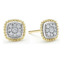 Load image into Gallery viewer, Lagos 18K and Sterling Silver Rittenhouse Diamond Pavé Stud Earrings

