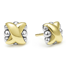 Load image into Gallery viewer, Lagos 18K and Sterling Silver Embrace X Stud Earrings
