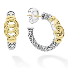 Load image into Gallery viewer, Lagos 18K &amp; Sterling Silver Interlocking Hoop Earrings
