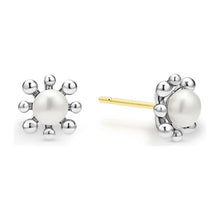 Load image into Gallery viewer, Lagos Sterling Silver Luna Fleur Pearl Stud Earrings
