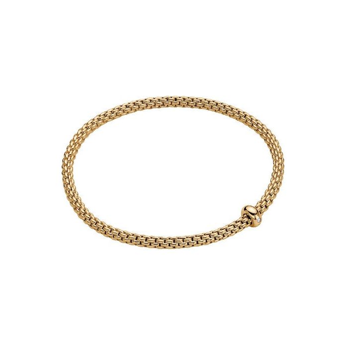 FOPE 18K Gold Prima Single Diamond Flex'It Bracelet