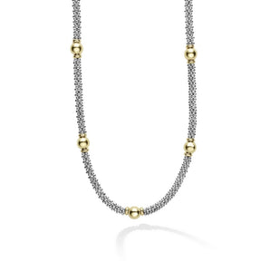 Lagos 18K and Sterling Silver Station Necklace