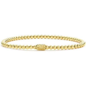 Lagos 18K Caviar Gold 3mm Ball Stretch Bracelet