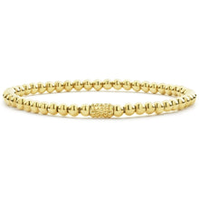 Load image into Gallery viewer, Lagos 18K Caviar Gold 4mm Ball Stretch Bracelet
