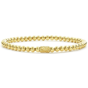 Lagos 18K Caviar Gold 4mm Ball Stretch Bracelet