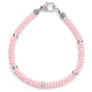 Lagos Sterling Silver Pink Caviar 5mm Ceramic Bracelet