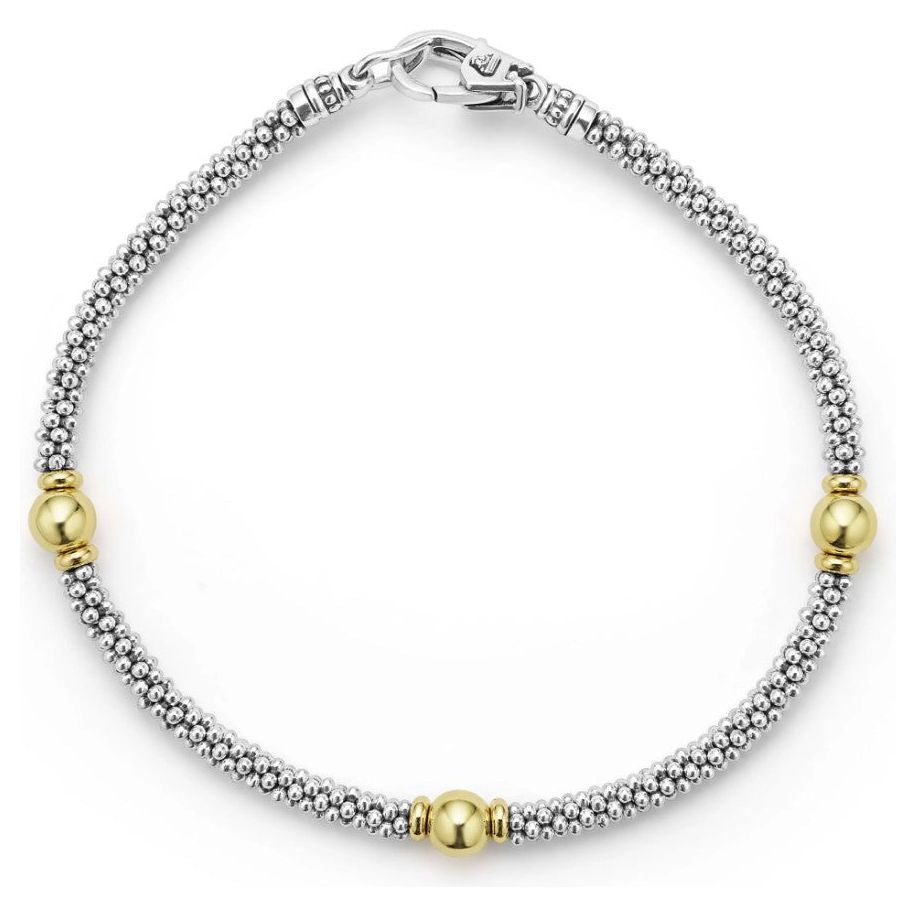 Lagos 18k Gold & Sterling Silver Station Bracelet