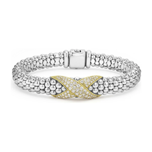 Load image into Gallery viewer, Lagos 18K and Sterling Silver Embrace Large Diamond Bracelet
