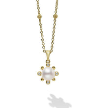 Load image into Gallery viewer, Lagos 18K Luna Fleur Pearl &amp; Diamond Pendant Necklace
