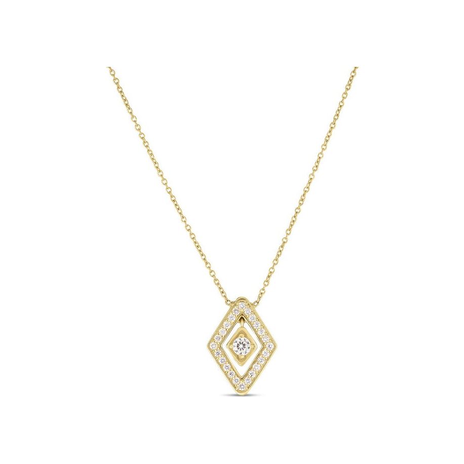 Roberto Coin 18K Yellow Gold Small Diamond Diamante Pendant Necklace