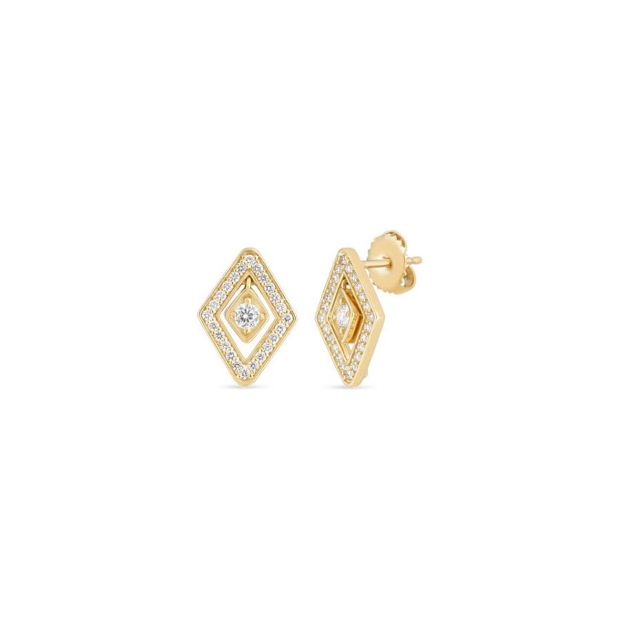 Roberto Coin 18K Yellow Gold Diamond Diamante Stud Earrings