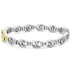 Lagos 18k Gold & Sterling Silver Interlocking Tennis Bracelet