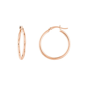 14K Rose Gold Hoops