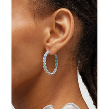 Load image into Gallery viewer, 14K White Gold Opal Inside Out Hoops
