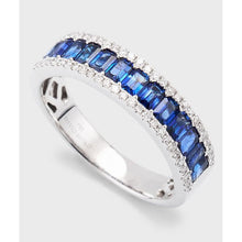 Load image into Gallery viewer, 14K White Gold Sapphire &amp; Diamond Anniversary Band
