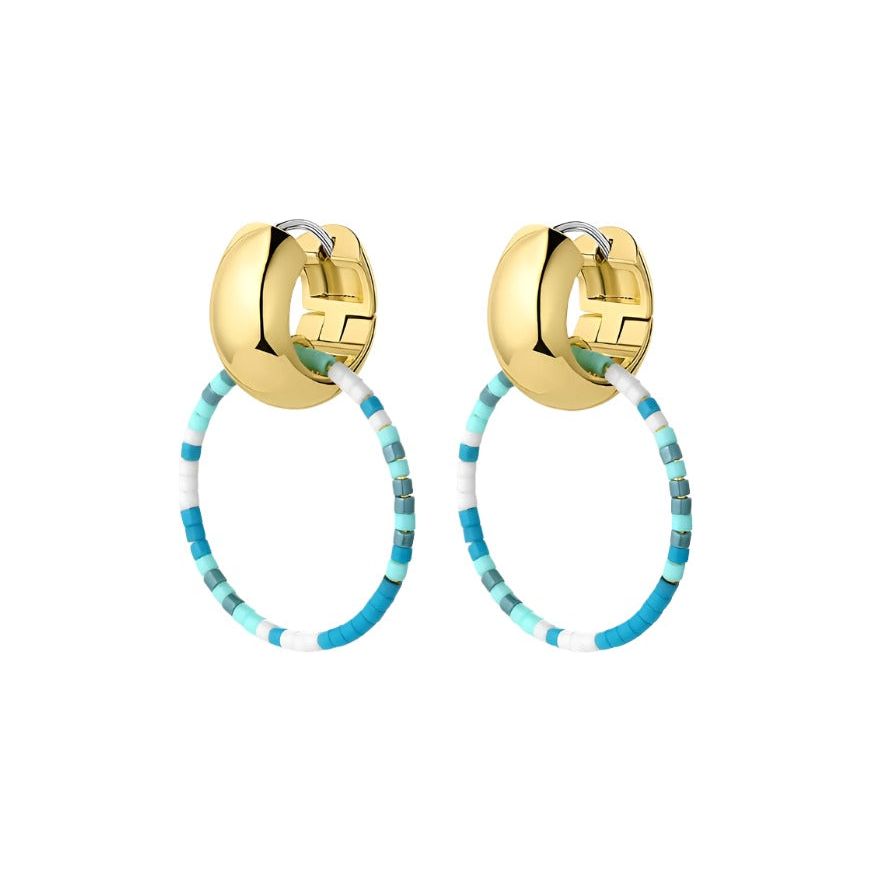 Gorjana Gold Gigi Drop Hoops in Laguna