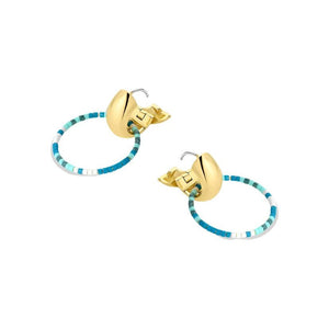 Gorjana Gold Gigi Drop Hoops in Laguna