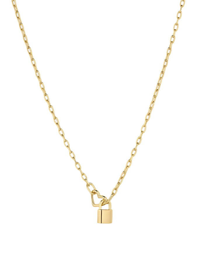 Gorjana Gold Heart Padlock Necklace