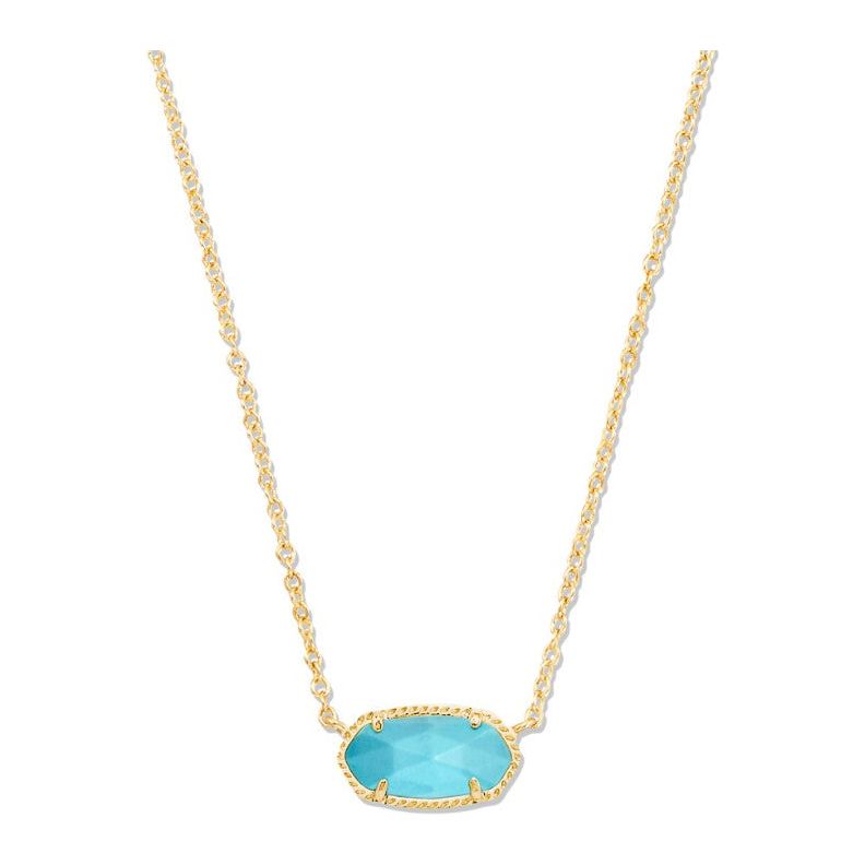 Kendra Scott Elisa Gold Pendant Necklace in  Turquoise Illusion