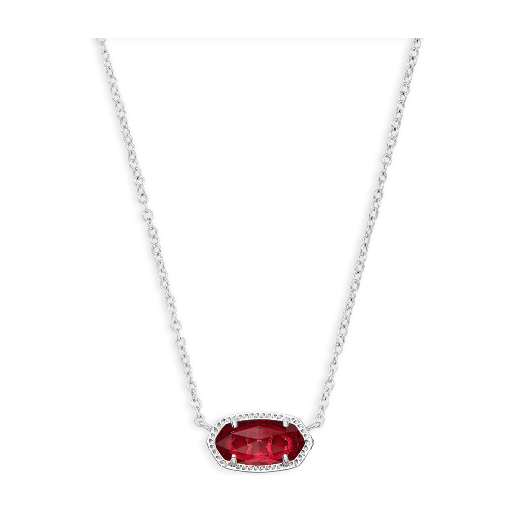 Kendra Scott Silver Elisa Necklace in Clear Berry