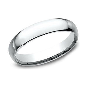 14K White Gold Domed Wedding Band