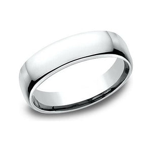 14K White Gold Euro Wedding Band