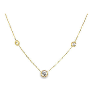 Roberto Coin 18K Yellow Gold Triple Diamond Station Necklace