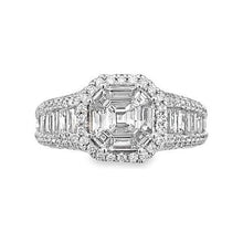 Load image into Gallery viewer, 14k White Gold Asscher Diamond Halo Engagement Ring
