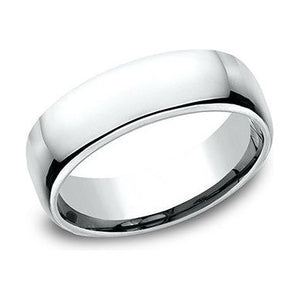 14K White Gold Euro Wedding Band