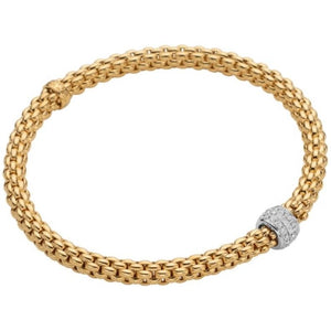 FOPE 18K Gold Solo Diamond Pave Flex'It Bracelet